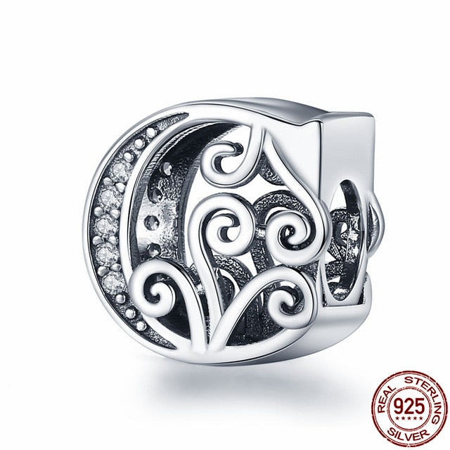 925 Sterling Silver Letter/Alphabet A-Z Charms For Bracelet