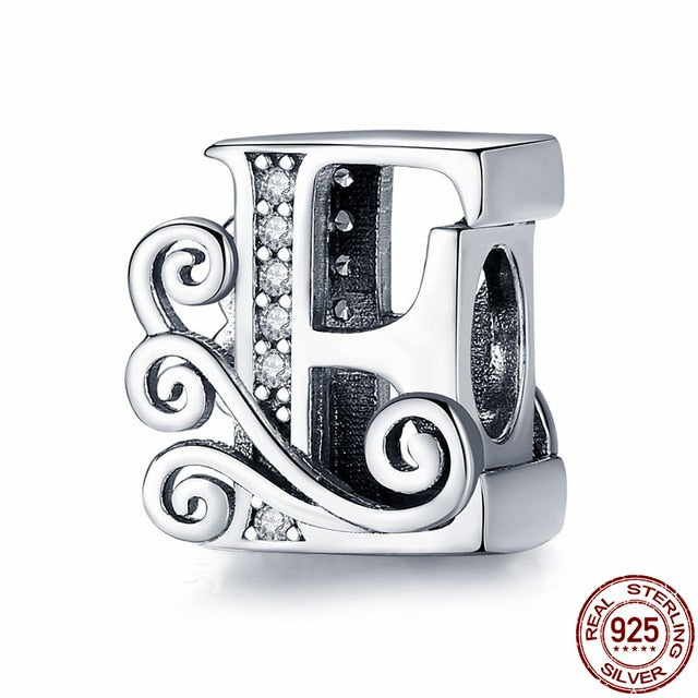 925 Sterling Silver Letter/Alphabet A-Z Charms For Bracelet
