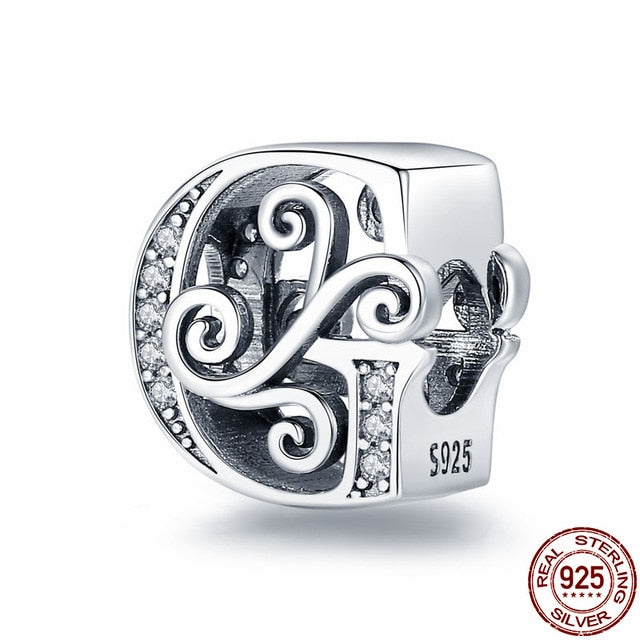 925 Sterling Silver Letter/Alphabet A-Z Charms For Bracelet