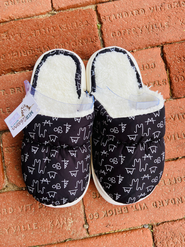 Western Slippers - Cattle Brands - Deer Creek Mercantile