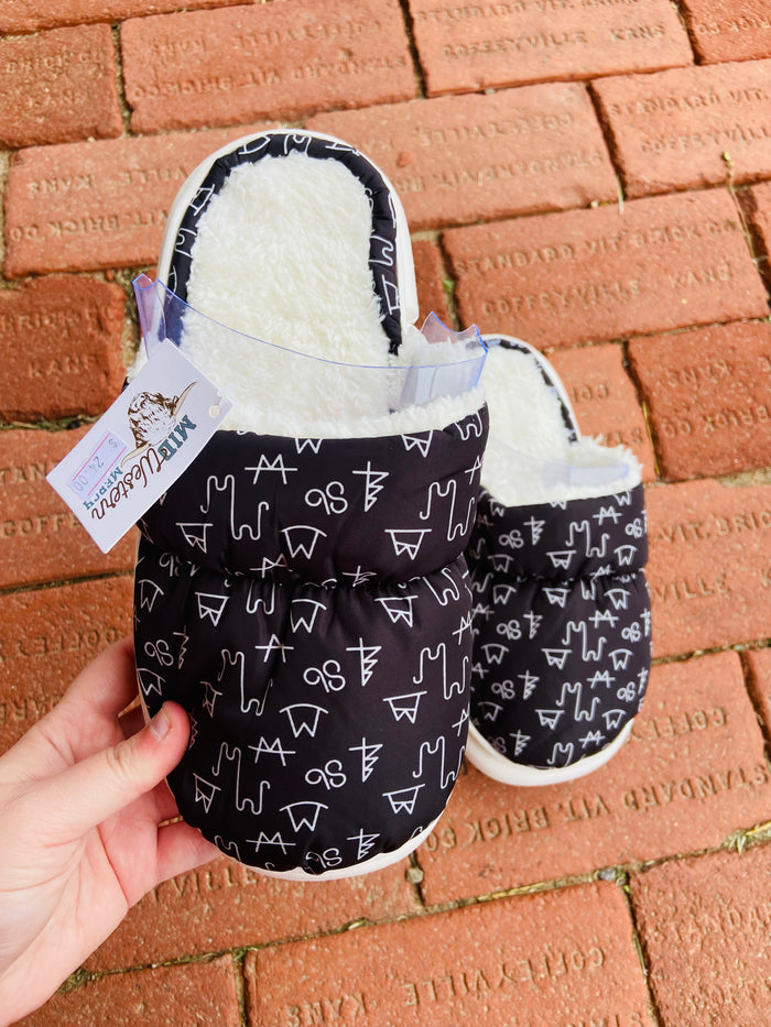 Western Slippers - Cattle Brands - Deer Creek Mercantile