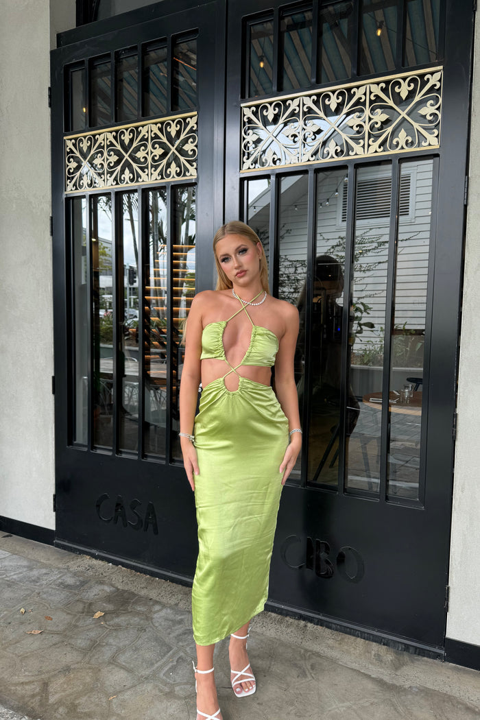 Ramilia Midi Dress - Lime - Runway Goddess