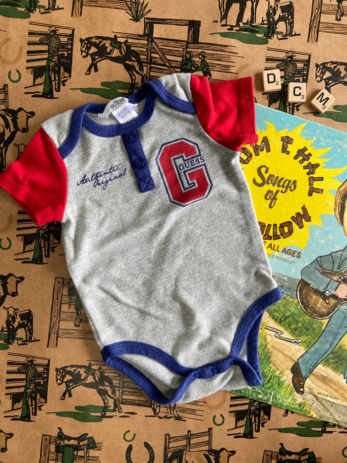 Pre-Loved Guess Red, White, Blue Bodysuit *3-6 Months - Deer Creek Mercantile