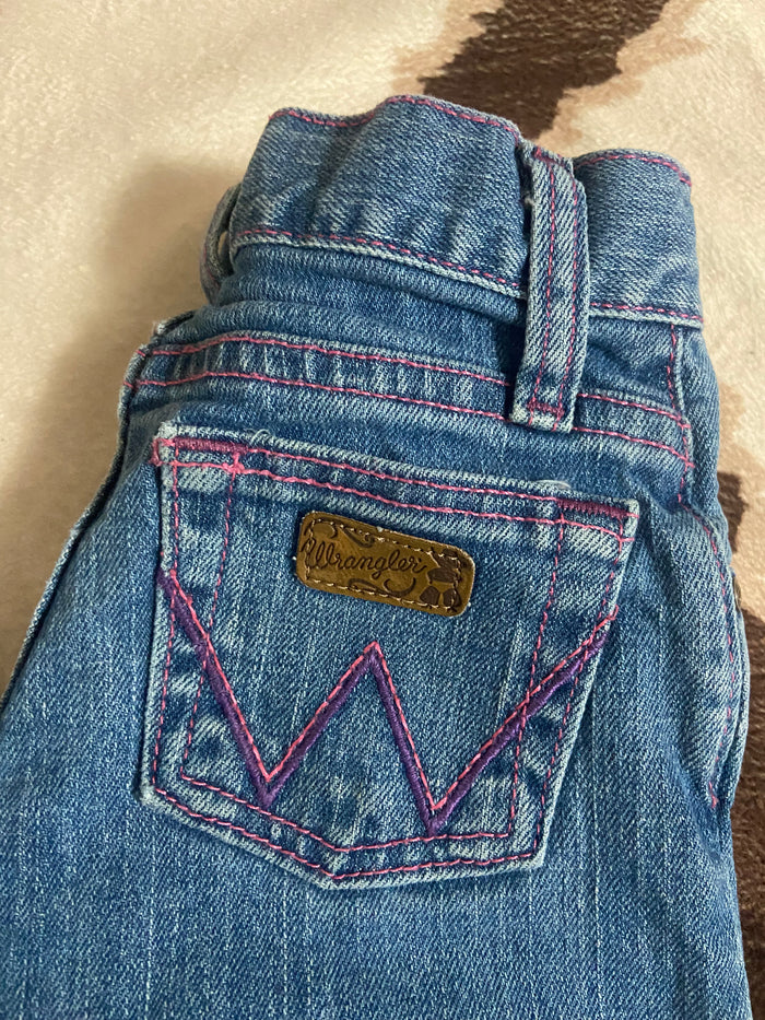 Vintage Wrangler Pink Stitch Toddler Girls Jeans, Size 4T - Deer Creek Mercantile