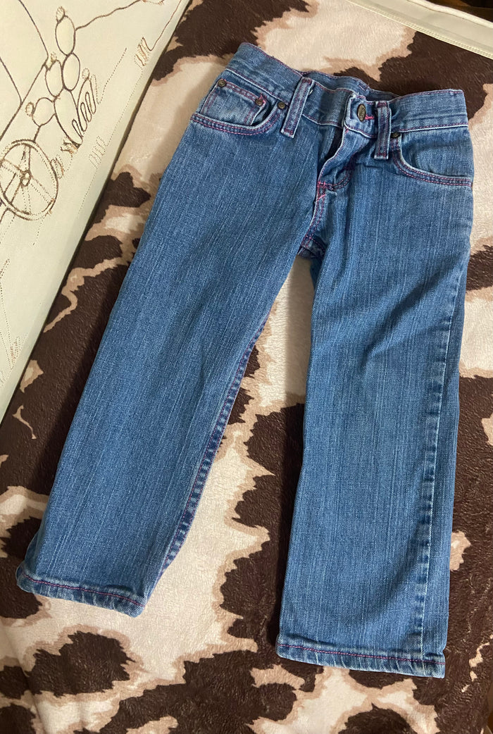 Vintage Wrangler Pink Stitch Toddler Girls Jeans, Size 4T - Deer Creek Mercantile