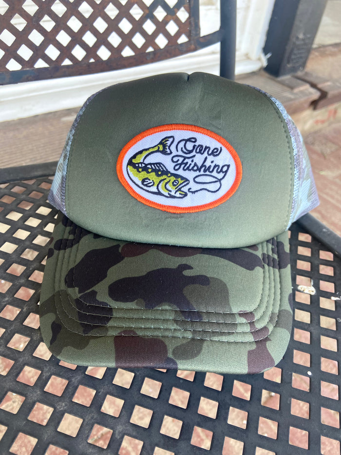 Gone Fishing Camo Trucker Hat - Deer Creek Mercantile