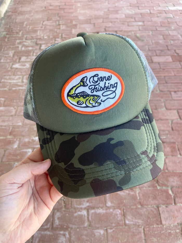 Gone Fishing Camo Trucker Hat - Deer Creek Mercantile