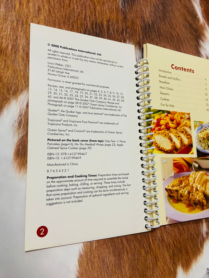 Vintage Quaker Oats Recipe Cookbook, 2008 - Deer Creek Mercantile