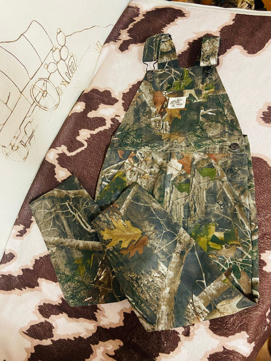 Vintage Bass Pro Shops Camo Overalls, Size 4T - Deer Creek Mercantile
