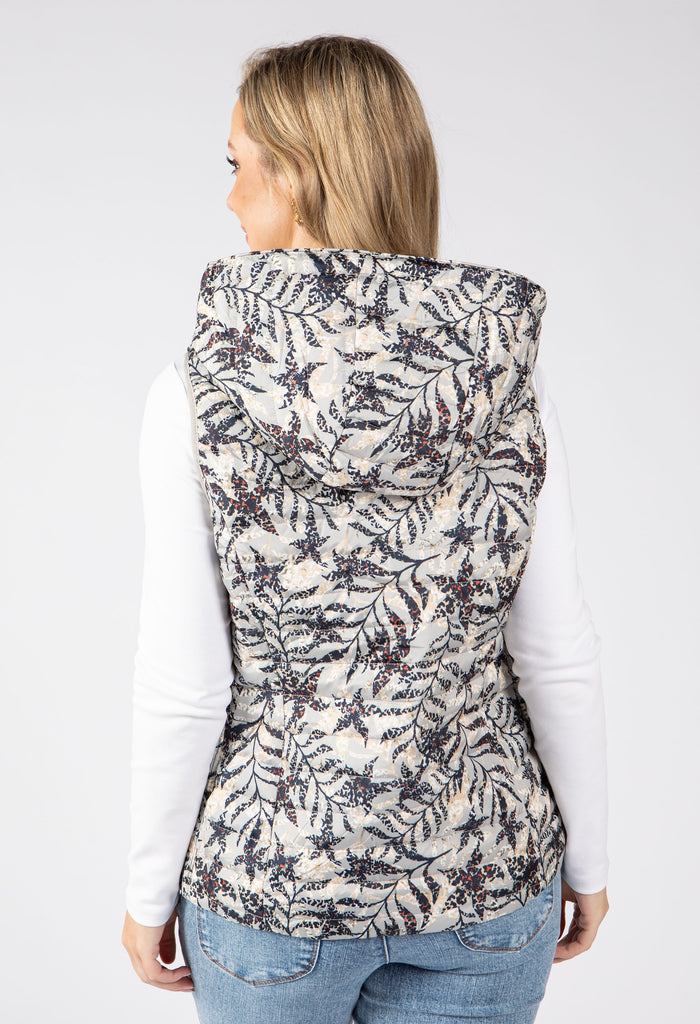 Abstract Print Quilted Gilet