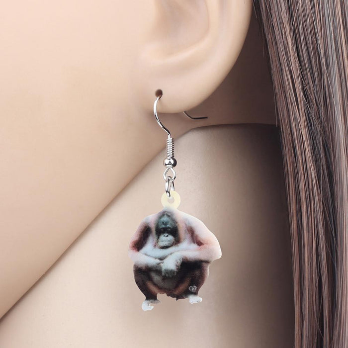 Acrylic Orangutan Earrings