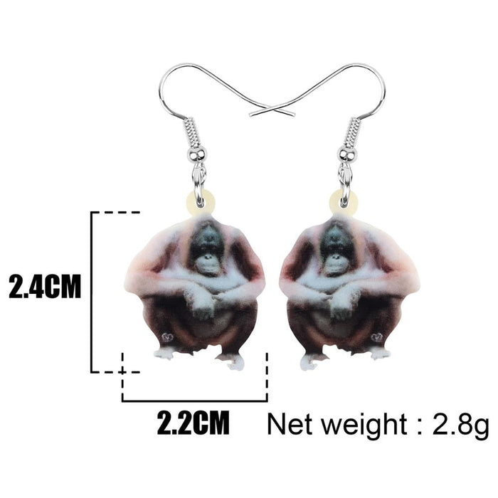 Acrylic Orangutan Earrings