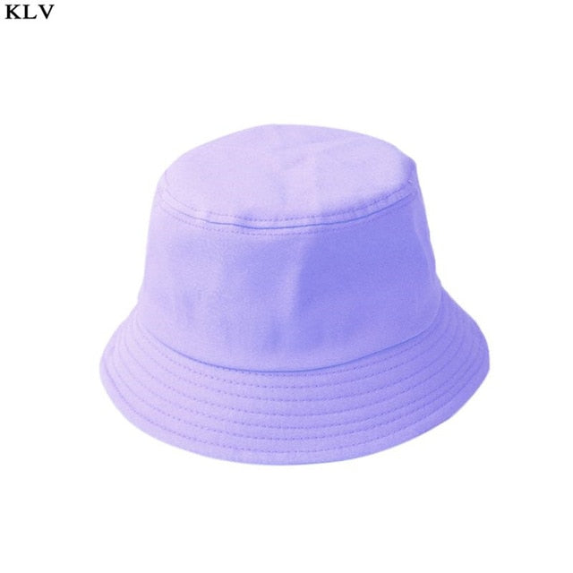 Adults & Kids Summer Foldable Solid Coloured Bucket Hats