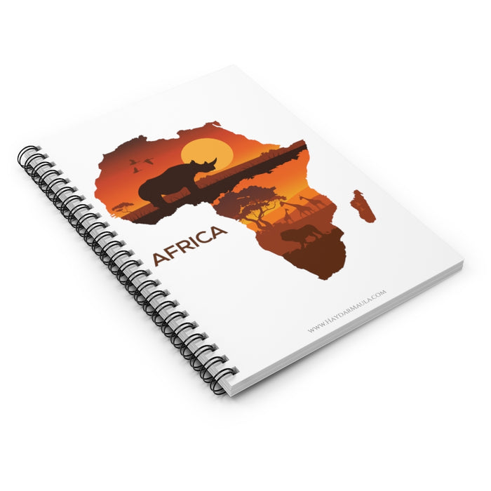 Africa with Animals Sunset - Spiral Notebook Ruled Line
