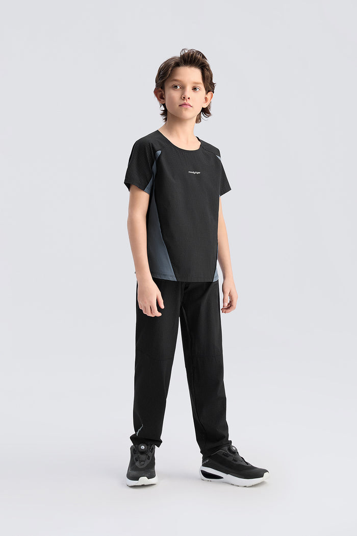 Air Supply Color Blocking Sports Tee **Charcoal Black**