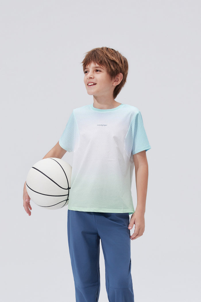 Air Supply Gradient Short Sleeve **Spectrum White Cyan**