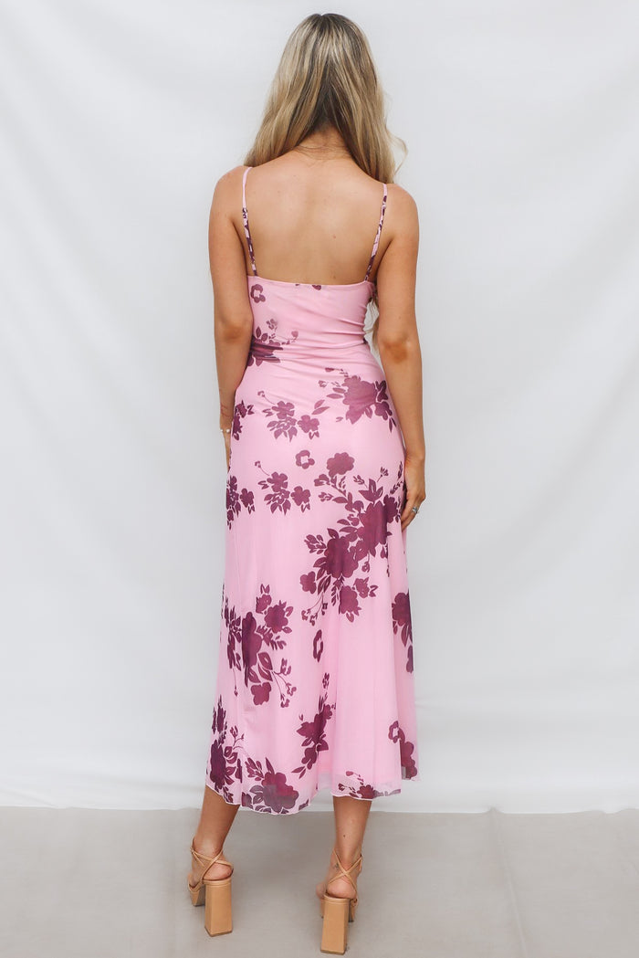 Akira Midi Dress - Pink Floral - Runway Goddess