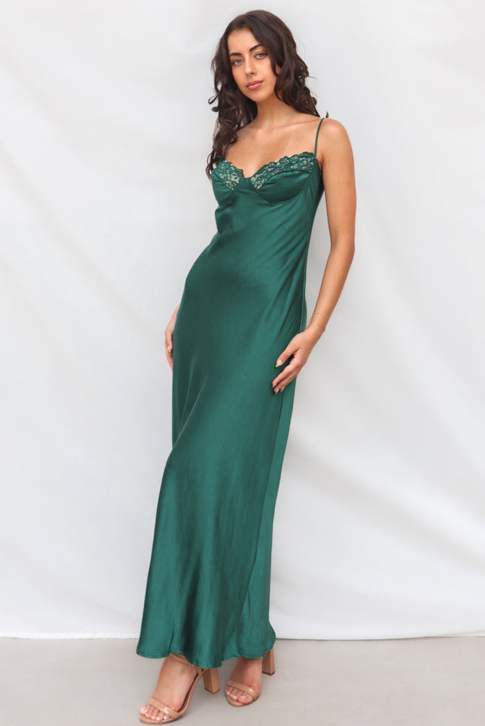 Alder Maxi Dress - Emerald - Runway Goddess