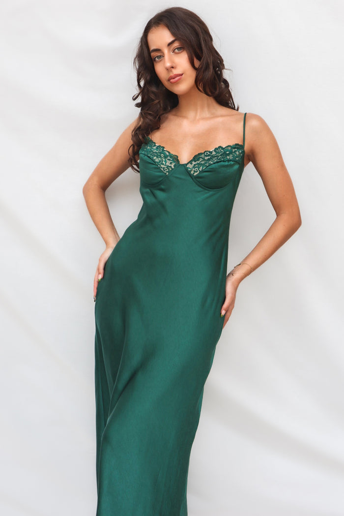 Alder Maxi Dress - Emerald - Runway Goddess