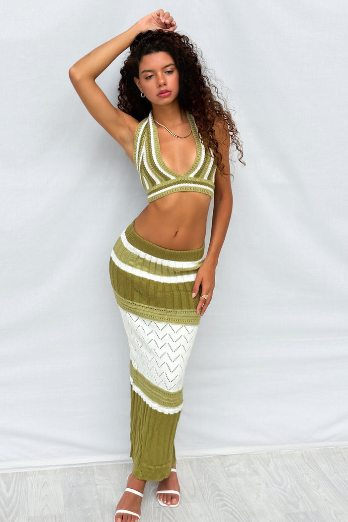 Alette Knit Set - Green - Runway Goddess