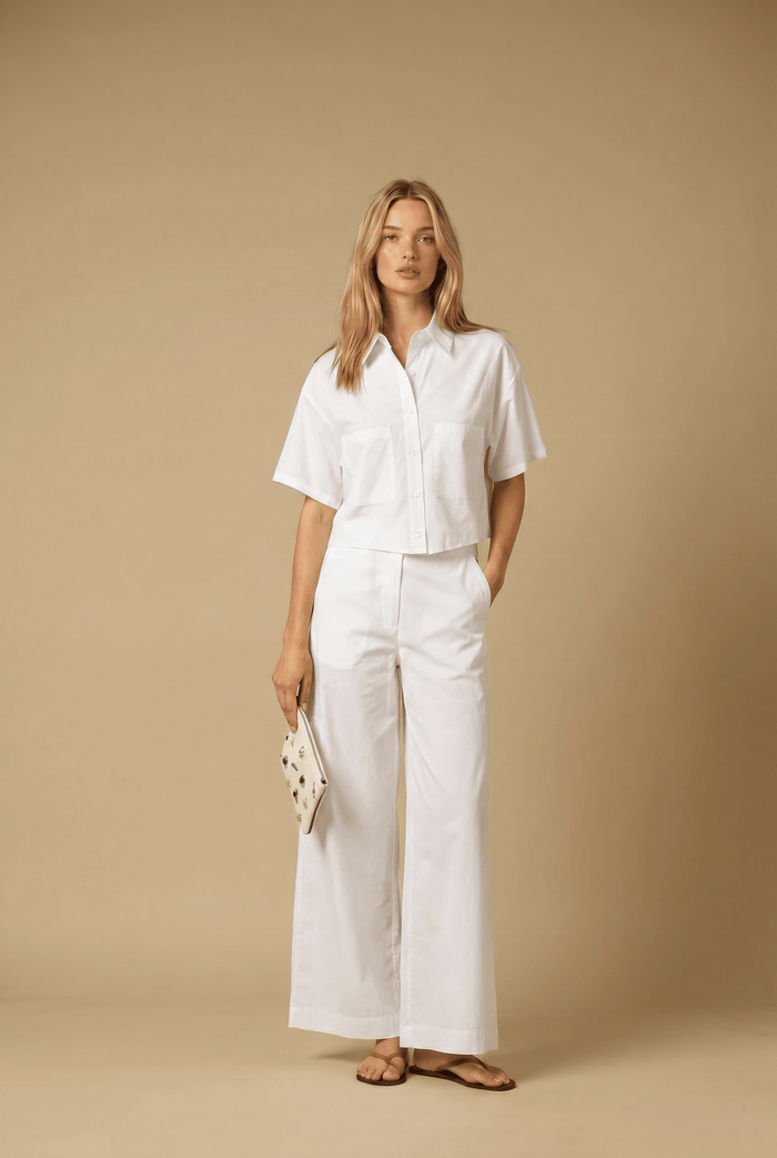 Pants APOELLA Alexa Poplin Pants White Apoella