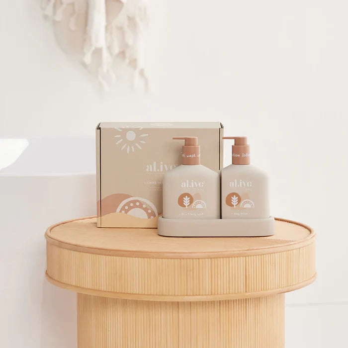 al.ive body Calming Oatmeal Baby Duo Wash & Body Lotion Tray Gift Set