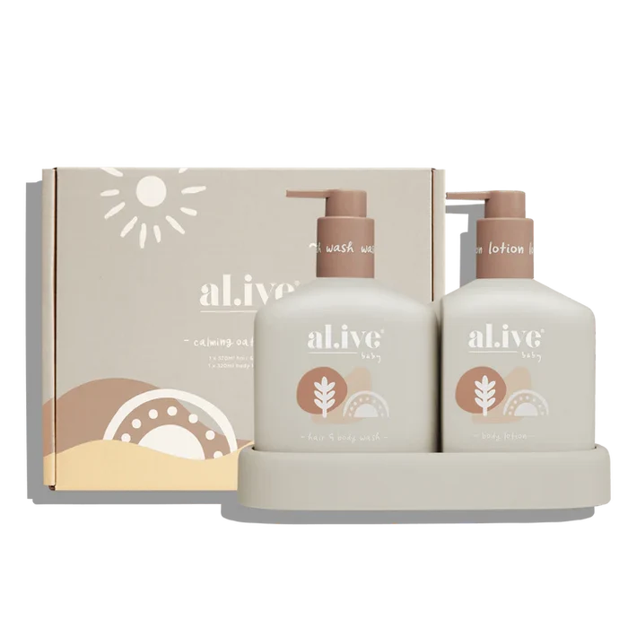 al.ive body Calming Oatmeal Baby Duo Wash & Body Lotion Tray Gift Set