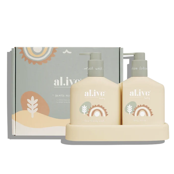al.ive body Pear Baby Duo Wash & Body Lotion Tray Gift Set