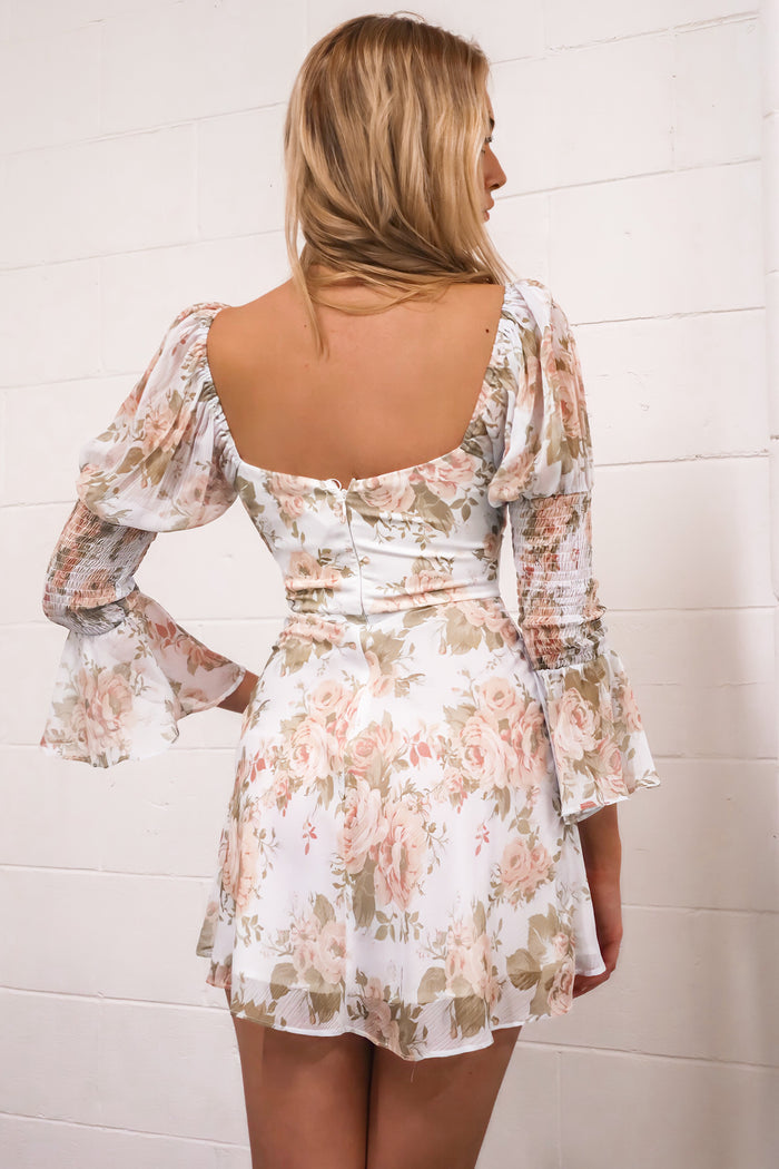 Aliyah Mini Dress - Mint Floral - Runway Goddess