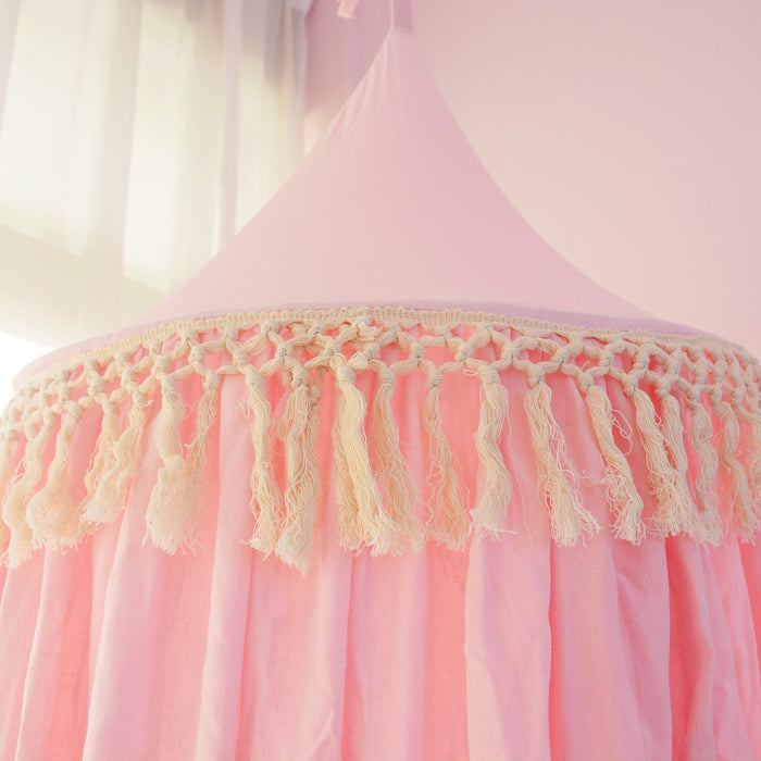 All 4 Kids Tulip Nursery Canopy with Tassel - Pink