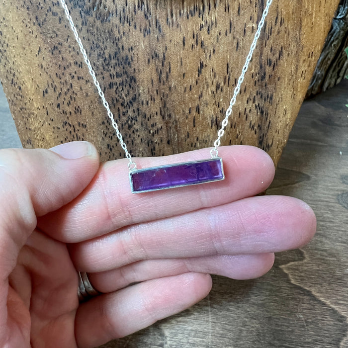 Amethyst Bar Necklace