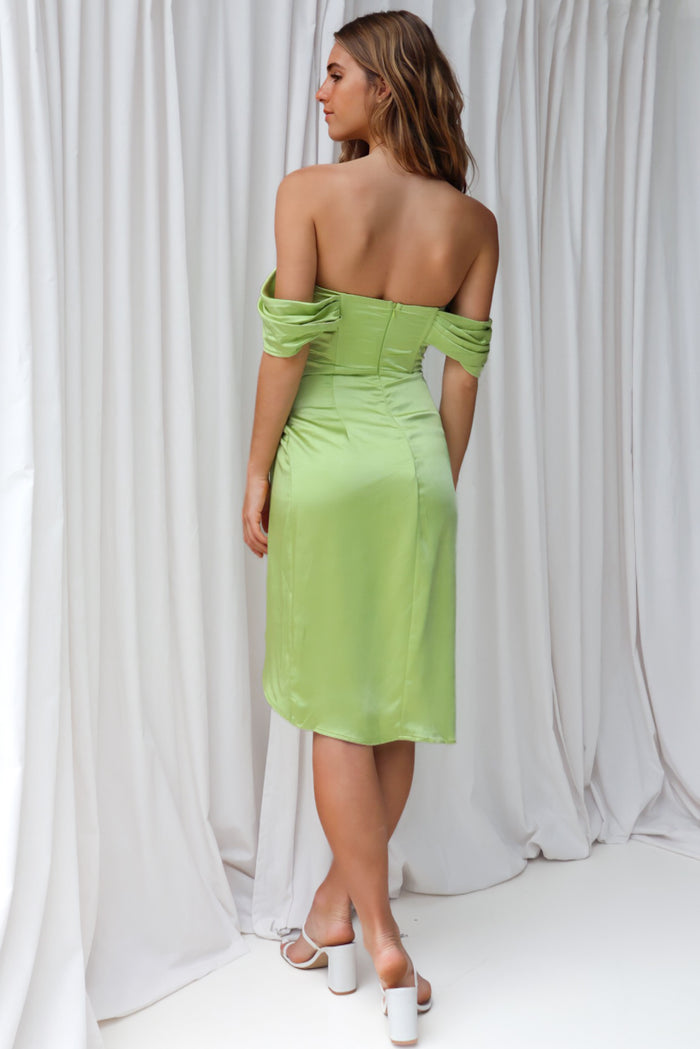Anastasia Midi Dress - Lime Green