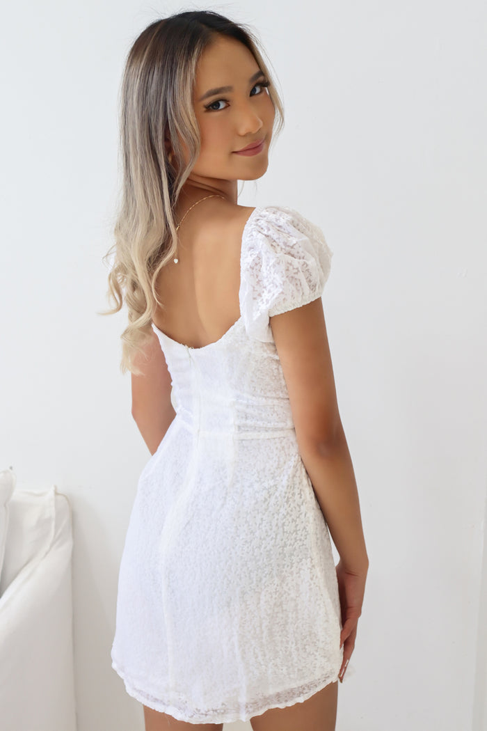 Angelina Mini Dress - White - Runway Goddess