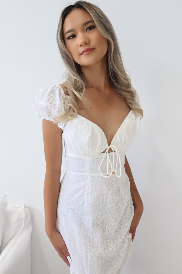 Angelina Mini Dress - White - Runway Goddess