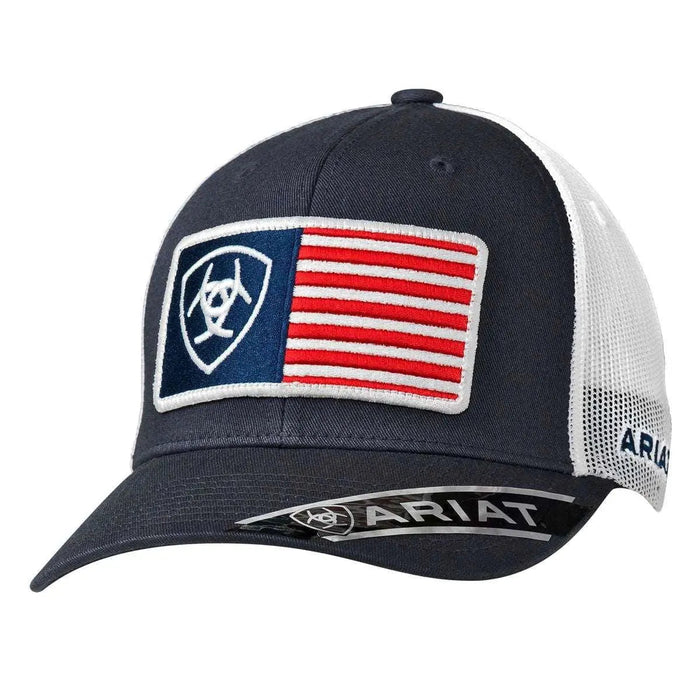 ARIAT USA Flag Patch (Navy/White) - Trucker Cap - Hatcountry