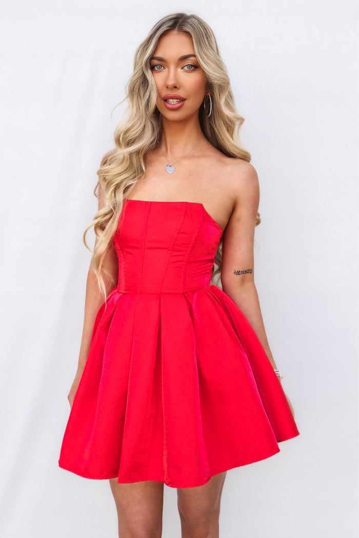 Aslan Mini Dress - Red - Runway Goddess