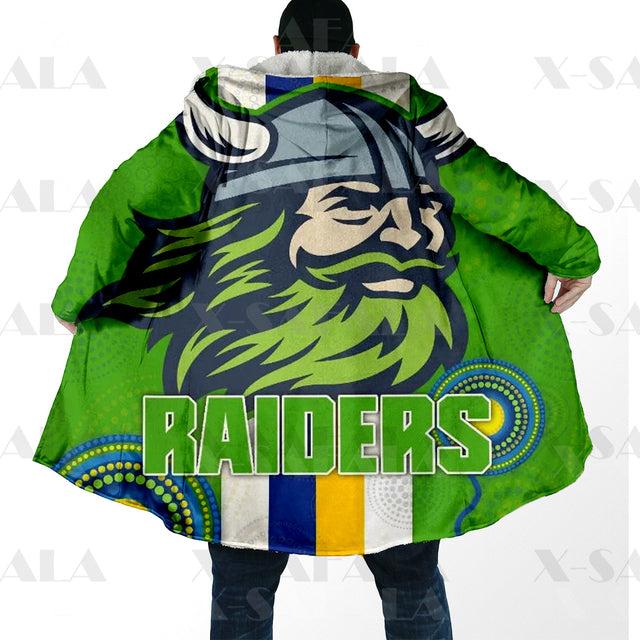 Assorted Anzac Day Indigenous Printed NRL Duffle Hooded Cloaks - Bears & Canberra