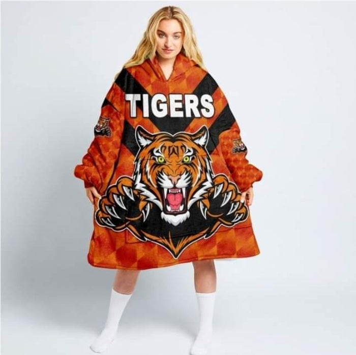 Assorted Anzac Day Indigenous Printed NRL Duffle Hooded Cloaks - Storm & Wests Tigers