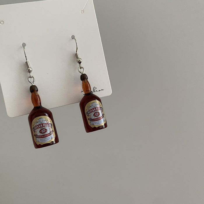 Assorted Resin Beer Bottles Drop Earrings