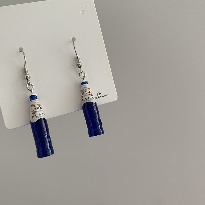 Assorted Resin Beer Bottles Drop Earrings