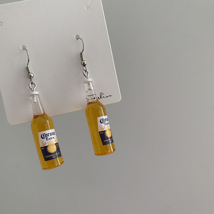 Assorted Resin Beer Bottles Drop Earrings