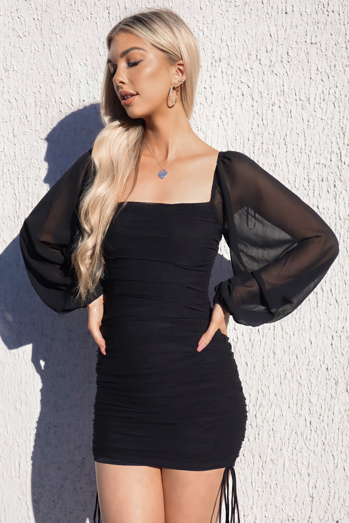 Astrid Mesh Dress - Black - Runway Goddess