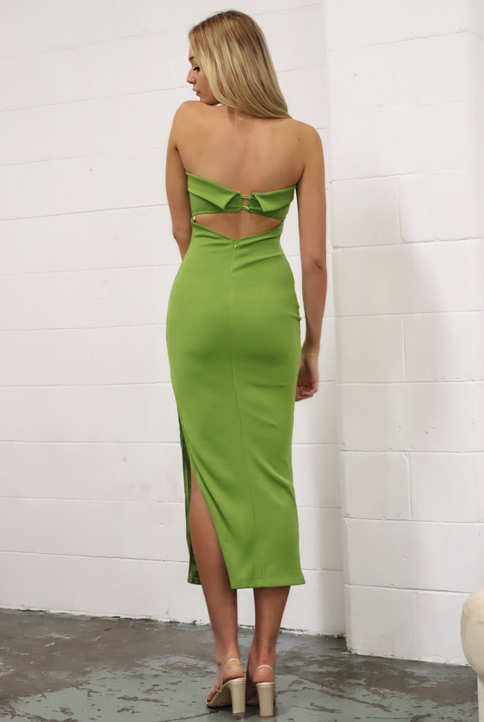 Asya Midi Dress - Green - Runway Goddess