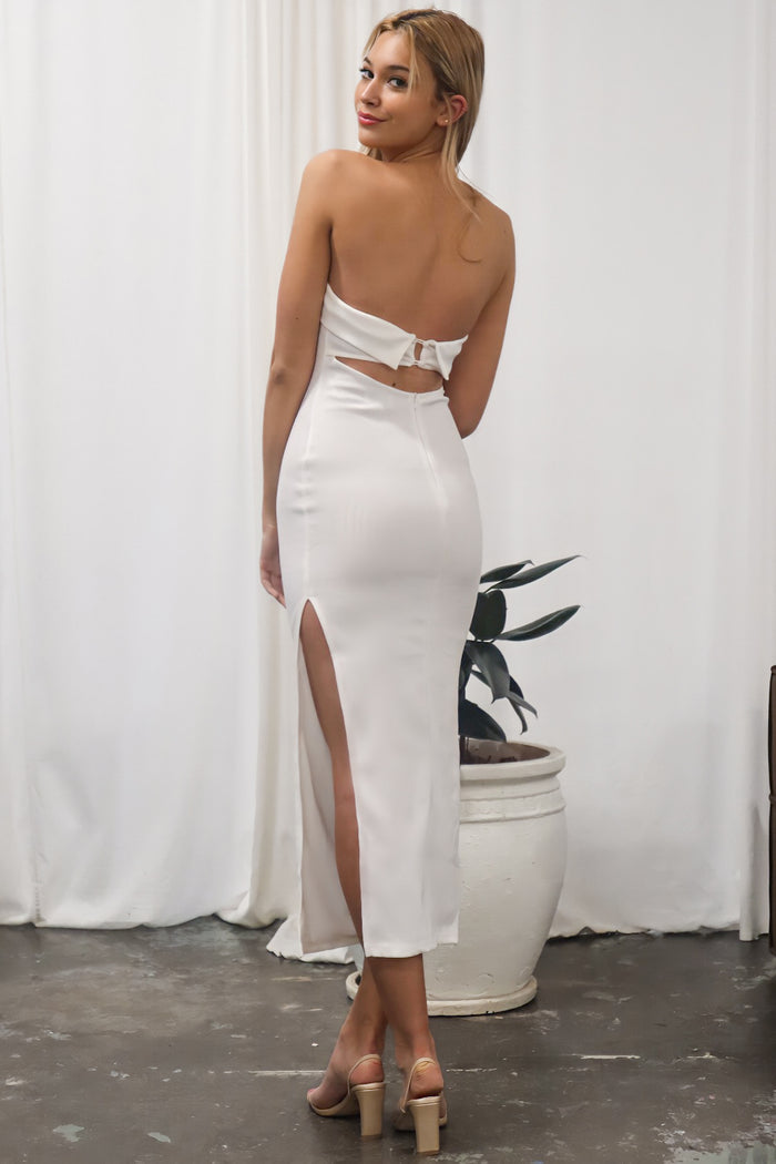 Asya Midi Dress - White