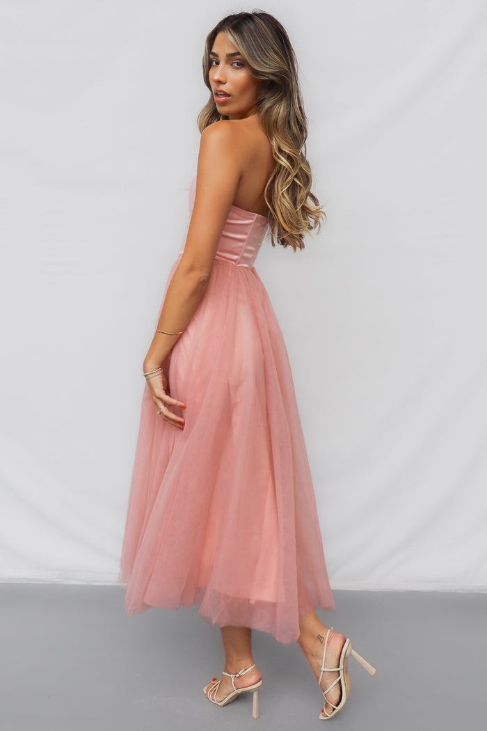 Aurora Midi Dress - Pink - Runway Goddess