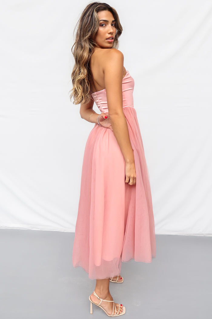 Aurora Midi Dress - Pink - Runway Goddess