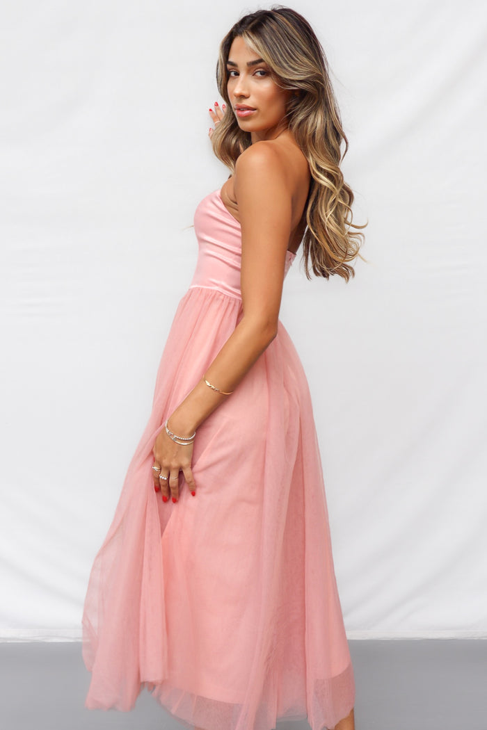 Aurora Midi Dress - Pink - Runway Goddess