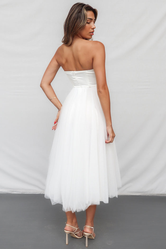 Aurora Midi Dress - White - Runway Goddess