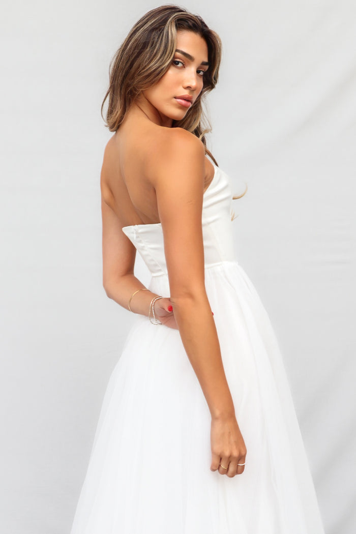 Aurora Midi Dress - White - Runway Goddess