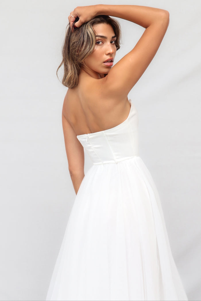 Aurora Midi Dress - White - Runway Goddess